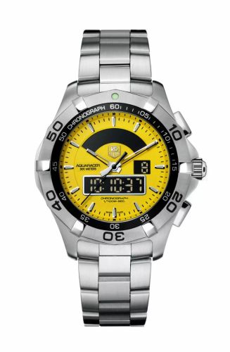 TAG Heuer Aquaracer 300M Chronotimer Stainless Steel / Yellow / Bracelet